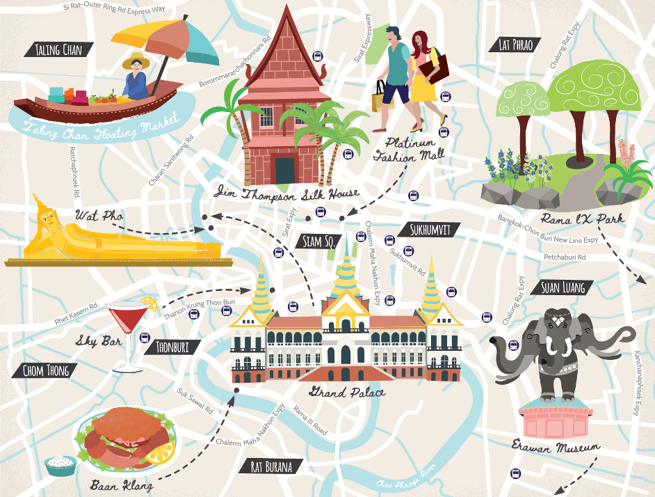 Illustrated Map Bangkok 