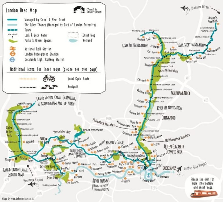 Illustrated canal network maps for CRT Bek Cruddace Illustration