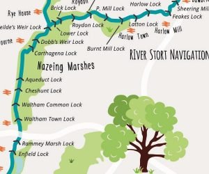 London Waterways Canal Map - Bek Cruddace Illustration