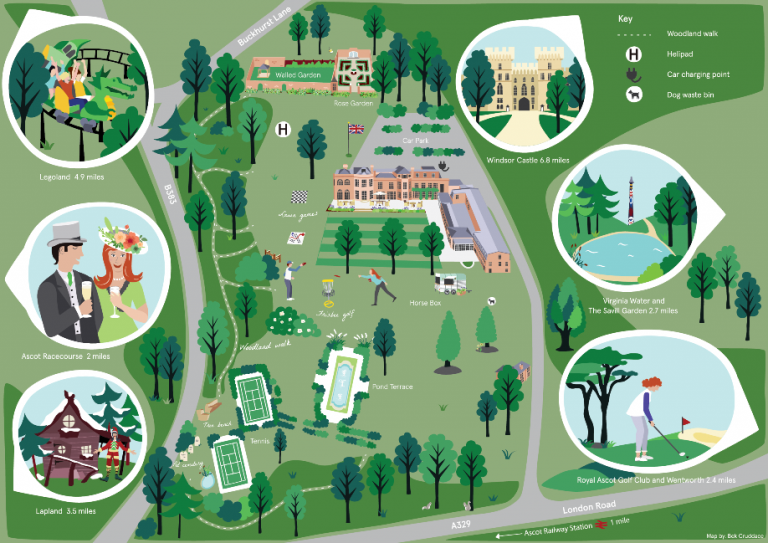 Illustrated Hotel Grounds Maps - Bek Cruddace Illustration